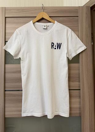 Жіноча базова біла футболка g-star raw (розмір s) / 100% бавовна