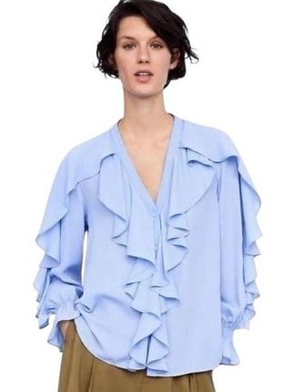 Блузка zara с рюшами 8