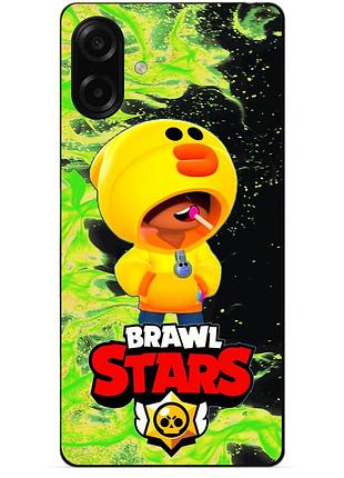 Чехол силиконовый бампер для samsung a08 с героем бравл леон утка brawl
