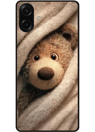 Силиконовый чехол бампер для samsung a07s с рисунком мишка в пледе