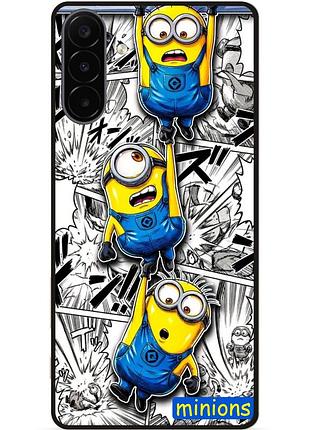 Силиконовый бампер чехол для samsung a18 с рисунком миньон minions