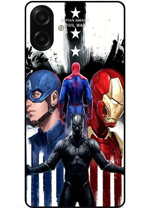 Чехол силиконовый бампер для samsung a07s с рисунком marvel марвел человек паук