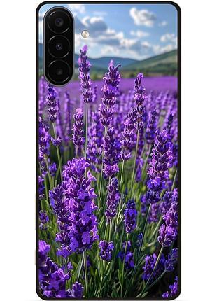Силиконовый чехол бампер для samsung a18 с рисунком цветы лаванда