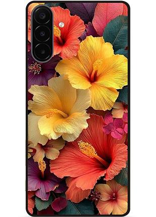 Силіконовий чохол бампер для samsung a18 з малюнком квіти гибискус