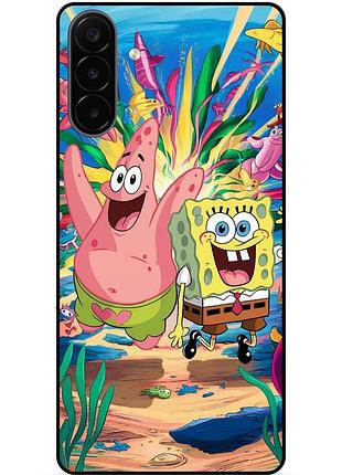 Силіконовий чохол бампер для samsung a18 з картинкою sponge bob губка боб