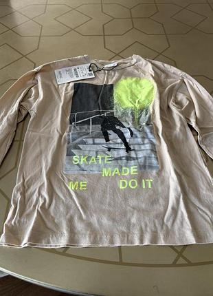 Кофта для хлопчика zara бежева з принтом 116