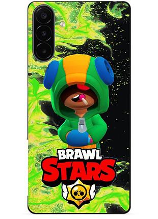 Силіконовий бампер чохол для samsung a18 з героєм бравл леон brawl