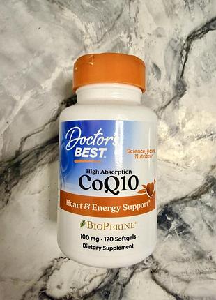 Doctor's best, коензим q10 з високим ступенем засвоєння, 100 мг, 120 капсул