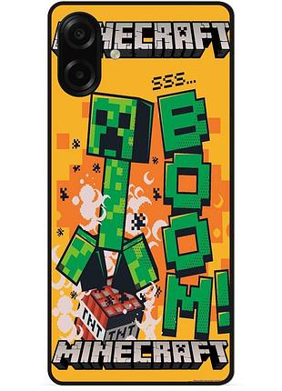 Силиконовый чехол бампер для samsung a08 стив minecraft крипер майнкрафт