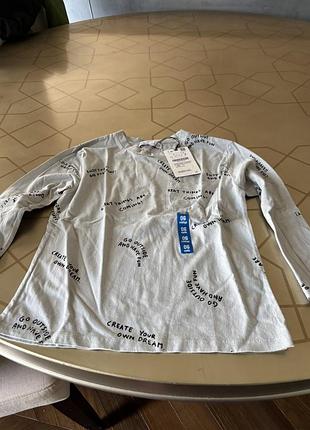 Лонгслів для хлопчика zara сірий з написами 122