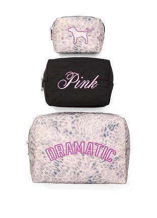 Набор из трех косметичек victoria ́s secret pink