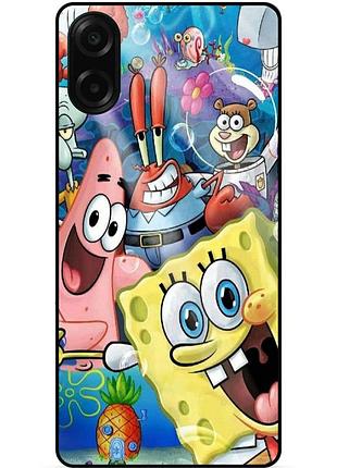 Силіконовий чохол бампер для samsung a08 з малюнком губка боб sponge bob