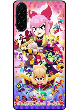 Силиконовый чехол бампер для samsung a18 с картинкой brawl like a girl бравл