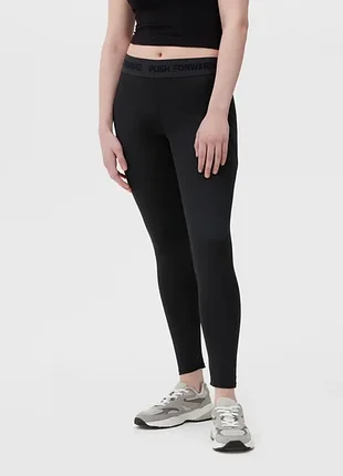 L / eur 42-44 / спортивні чорні легінси лосіни для спорту primark active з поясом «push forward»