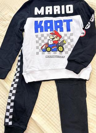 Повсякденний костюм для хлопчика mario kart, чорно-білий