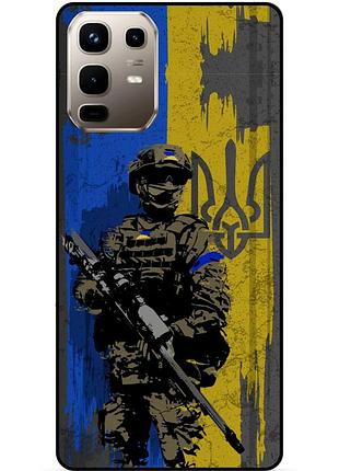 Силиконовый бампер чехол для infinix note 50 pro plus 5g (x6856) с рисунком зсу украина воин