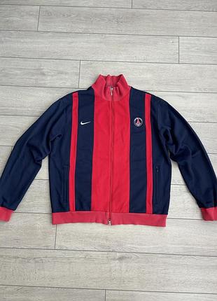 Вінтажна ретро футбольна олімпійка кофта парі сен-жермен найк paris saint-germain psg nike football soccer track jacket vintage size xl хл оригінал