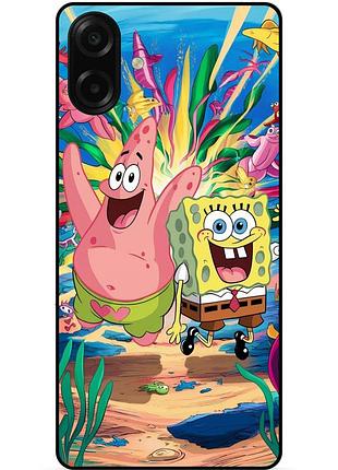 Силіконовий чохол бампер для samsung a08 з картинкою sponge bob губка боб