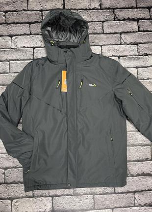 Куртка зимняя термо rla мужская xxl-6xl большие размеры , графит,4xl