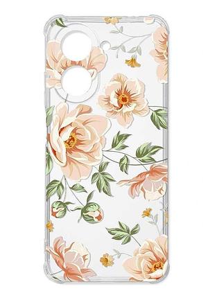 Чохол з потовщеними кутами на xiaomi redmi a7 квіти пастельні (принт 277)