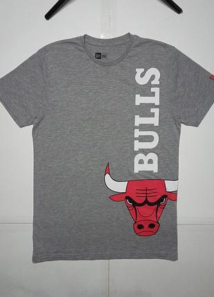 Футболка new era chicago bulls nba оригинал серый размер s принт
