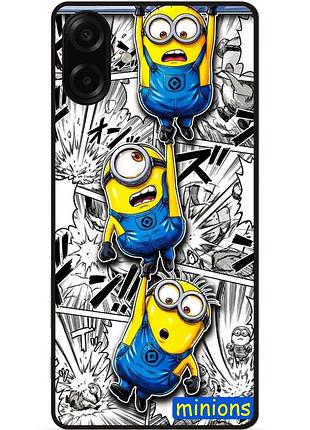 Силиконовый бампер чехол для samsung a07s с рисунком миньон minions