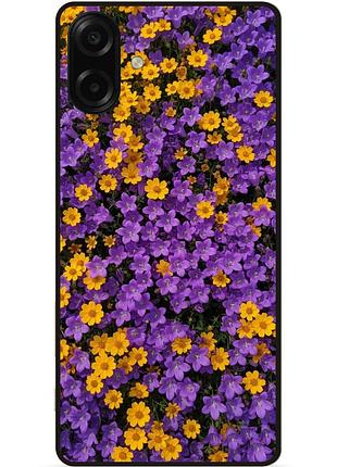 Силиконовый чехол бампер для samsung a07s с рисунком цветы колокольчики