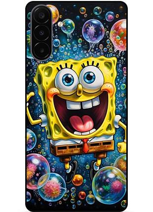 Силіконовий чохол бампер для samsung a18 з картинкою губка боб sponge bob