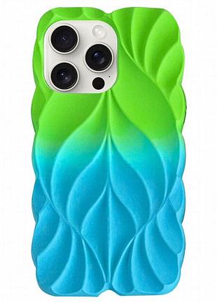 Tpu чехол leaf для apple iphone 16 pro max (6.9") green / aqua