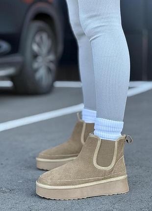 Угги женские ugg мокко замшевые на утолщеной подошве 41