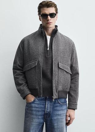 Бомбер вовняний zara