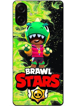 Чехол силиконовый бампер для samsung a07s с героем бравл леон динозавр brawl