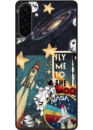 Силиконовый чехол бампер для samsung a18 с рисунком галактика nasa