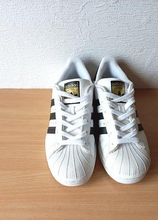 Классные кожаные кроссовки adidas superstar 35,5 р. стелька 22,5 см.