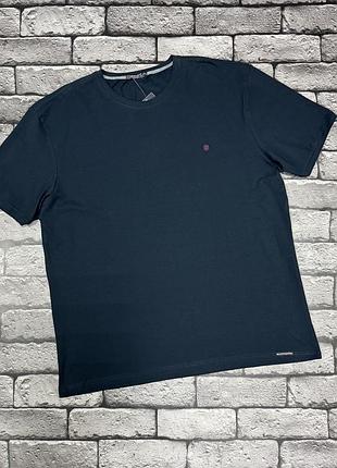 Мужская однотонная хлопковая футболка red down больших размеров ,7xl,темно-синий