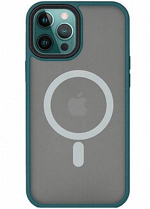 Tpu+pc чехол metal buttons with magnetic fit для apple iphone 14 pro (6.1") зеленый / dark green