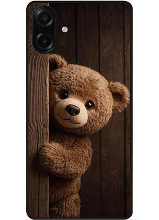 Силиконовый чехол бампер для samsung a08 с рисунком мишка плюшевый