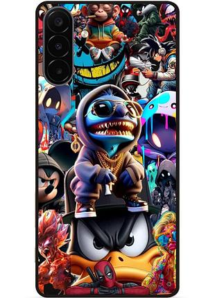 Чехол силиконовый бампер для samsung a18 с рисунком стич disney