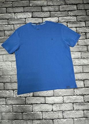 Мужская однотонная хлопковая футболка red down больших размеров ,8xl,синий