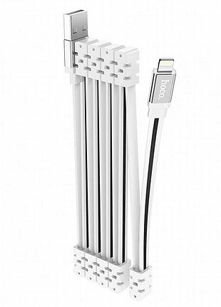 Дата кабель hoco u103 magnetic absorption usb to lightning (1m) white