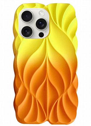 Tpu чехол leaf для apple iphone 14 pro (6.1") yellow / orange