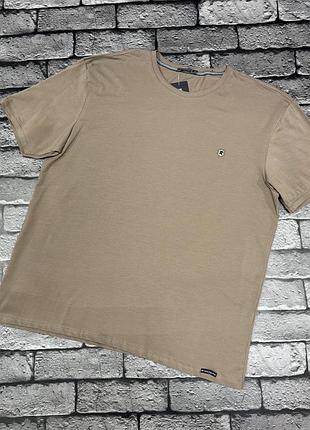 Мужская однотонная хлопковая футболка red down больших размеров ,7xl,мокко