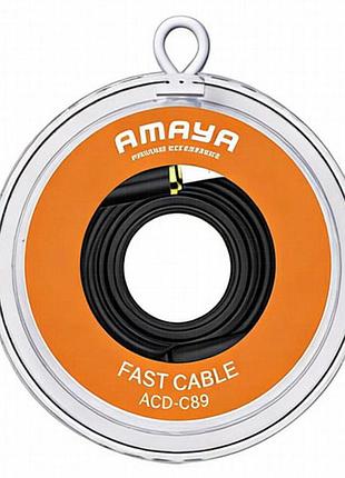 Дата кабель amaya 89c usb to type-c 3a (1m) black 2