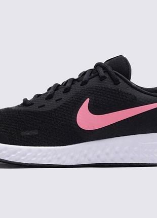 Кросівки жіночі nike revolution 5 чорні з рожевим