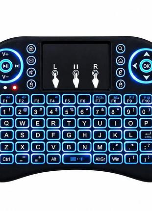 Беспроводная мини клавиатура с тачпадом и подсветкой для smart tv android tv box и проектора