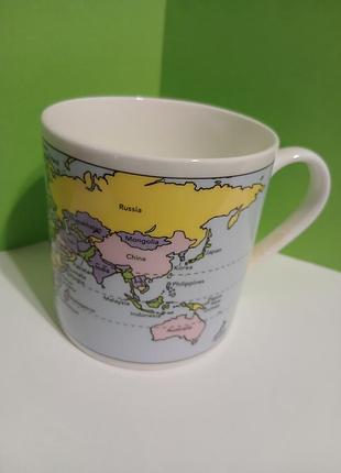 Чашка костяный фарфор 400мл, с клеткой мира, шотландия.