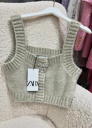 Топ з прикрасою бант zara
