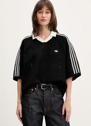 Футболка поло жіноча adidas originals knitted crochet polo оригінал