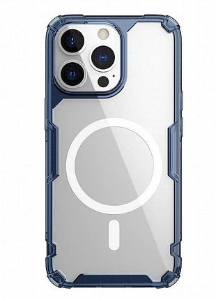 Tpu чехол nillkin nature pro magnetic для apple iphone 14 pro (6.1") синий (прозрачный)