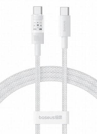 Дата кабель baseus gem fast charging type-c to type-c 100w (1m) (p10373000111) moon white